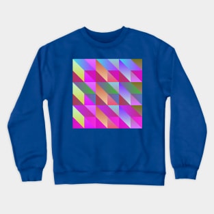 Pink Blue Burgundy Yellow Modern Geometric Angles and Boxes Crewneck Sweatshirt